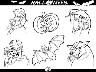 Image showing Halloween Cartoon Themes for Coloring