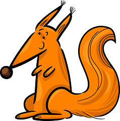 Image showing Cartoon Illustration of red squirrel