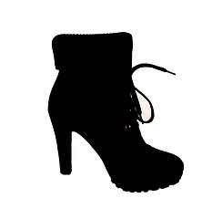 Image showing The silhouette of high heeled women boot