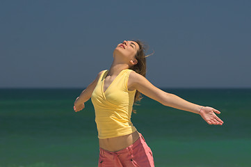 Image showing Woman on the beach