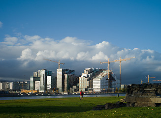 Image showing New city seen from medieval ruins