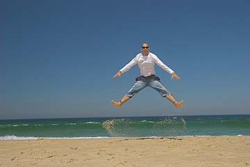Image showing Man on the beach