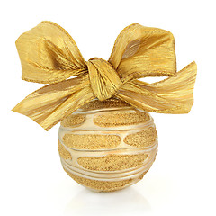 Image showing Gold Bauble Decoration