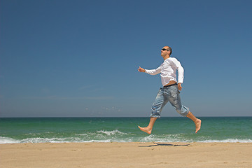 Image showing Man on the beach