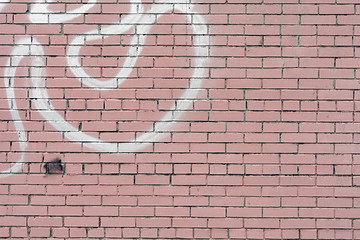 Image showing pink painted brick wall