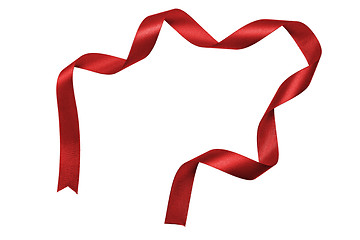 Image showing Shiny red satin ribbon