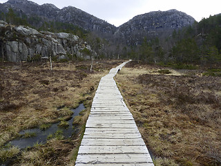 Image showing wooden track in rural landscape