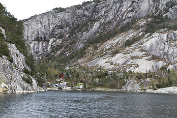 Image showing landscape in norway - coastline in fjord