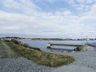 Image showing small footbridge under blue sky
