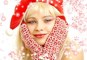 Image showing christmas girl with showflakes