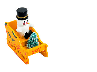 Image showing Snowman In A Sleigh