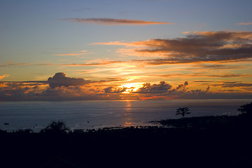 Image showing Sunset over Kailua Kona Bay, Hawaii