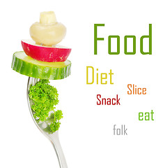 Image showing food on a fork 