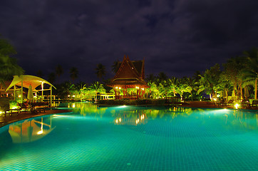 Image showing  pool in night illumination