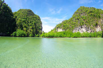 Image showing rocks and sea in Thsiland