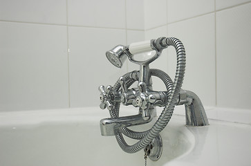 Image showing Bathroom shower faucet