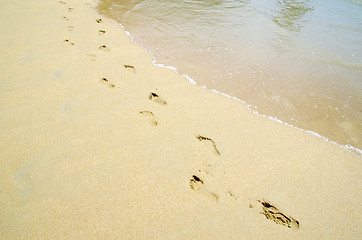 Image showing footprints in the sand