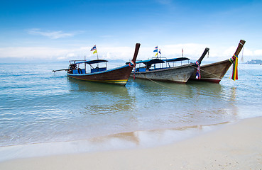 Image showing  longtail boats