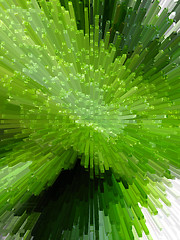 Image showing Green and white background of shining strips