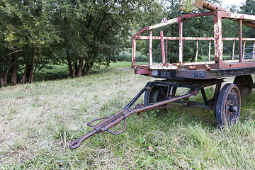 Image showing old trailer on meadow