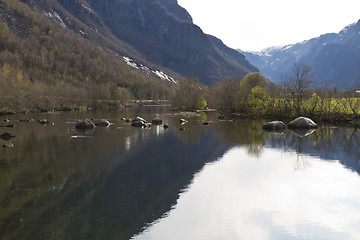 Image showing landscape in norway - coastline in fjord