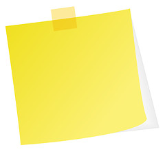 Image showing Yellow post note with white background