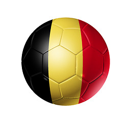 Image showing Soccer football ball with Belgium flag