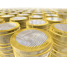 Image showing One euro coins