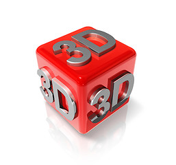 Image showing 3D logo on a red cube