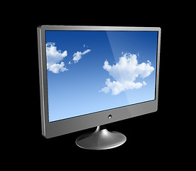 Image showing 3D Computer monitor isolated on black