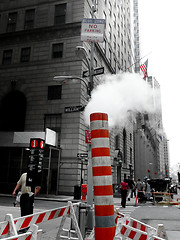 Image showing barricade in wall street