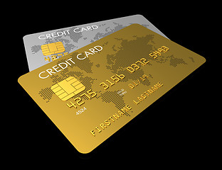 Image showing Gold and silver credit card