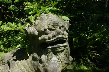 Image showing Japanese stone statue of a lion