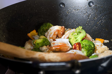 Image showing Vegetables and Shrimp