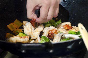 Image showing Vegetables and Shrimp