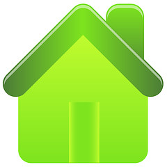Image showing Green house icon on white background
