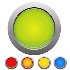 Image showing Glossy button set on white background