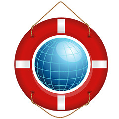 Image showing Blue earth and lifesaver