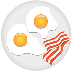 Image showing Fried eggs and bacon on plate