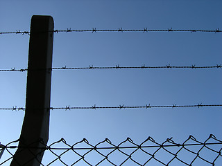 Image showing Barbed fence