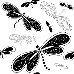 Image showing Seamless white-black pattern