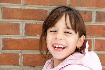 Image showing Winter Portrait of a Happy Little Girl