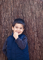 Image showing Shy Smiling Little Boy