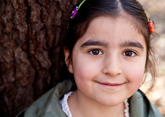 Image showing Close Up Portrait of a Smiling Happy Little Girl