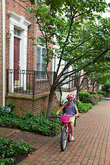 Image showing Kids Biking to School