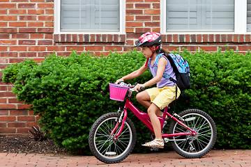 Image showing Kids Biking to School