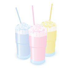 Image showing Milkshakes Raster illustration