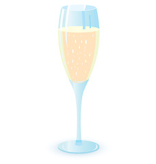 Image showing Champagne glass raster illustration