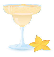 Image showing Creamy cocktail with star fruit Raster illustration