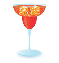 Image showing Cocktail with ice isolated Raster illustration